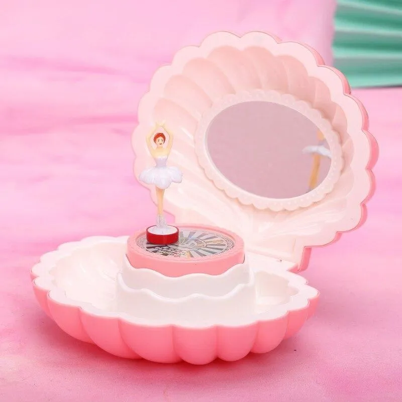 LED Night Light Shell Ballet Music Box 3D Lamp Home Child Gift Birthday Valentine Day New Year Holiday Bedroom Decor Nightlight