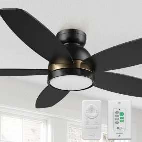 Levi Ⅱ Low Profile Smart Ceiling Fan with Light Remote Outdoor/indoor 48"