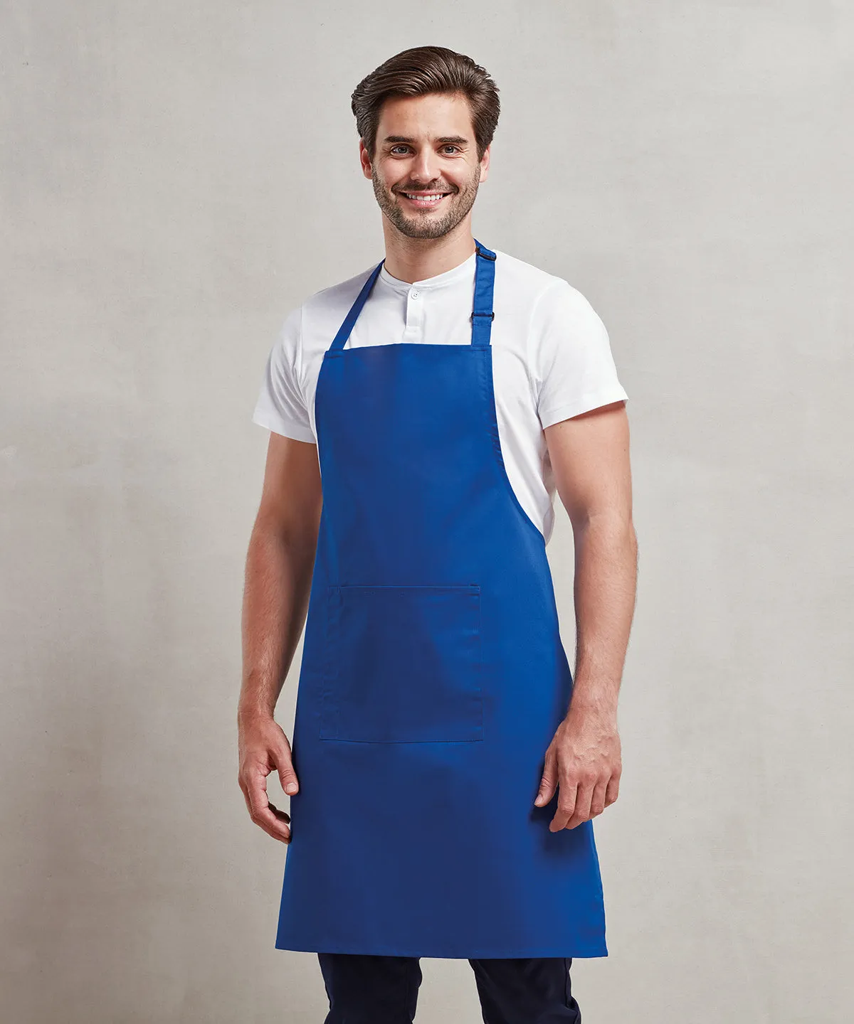 Marine Blue - Colours bib apron with pocket