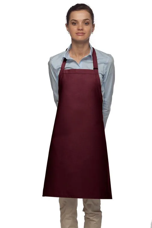 Maroon Deluxe Bib Adjustable Apron (No Pockets)