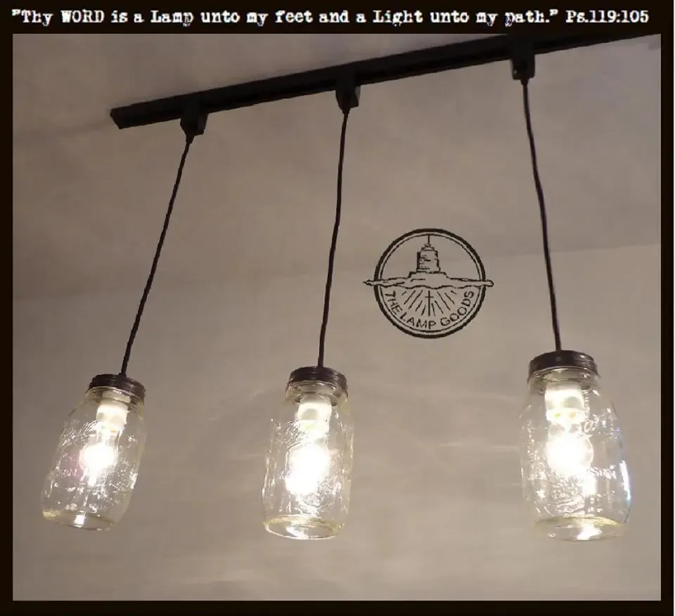 Mason Jar Track Lighting PENDANT Trio