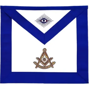 Masonic Blue Lodge Past Master Apron Golden Bullion Hand Embroidered