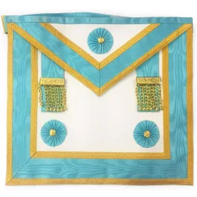 Master Mason Blue Lodge Canada Regulation Apron - Sky Blue Moire