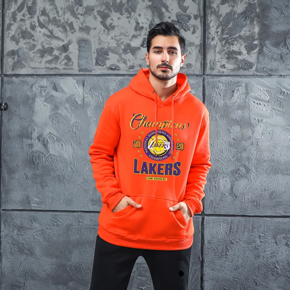 Men Graphic Hoodie Lakers Basketball Commemorative Long Sleeve Hooded Sweatshirt Fans Sportswear