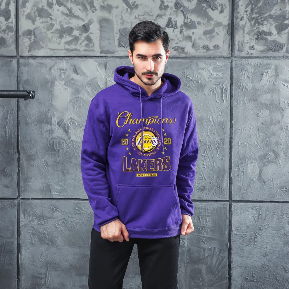 Men Graphic Hoodie Lakers Basketball Commemorative Long Sleeve Hooded Sweatshirt Fans Sportswear