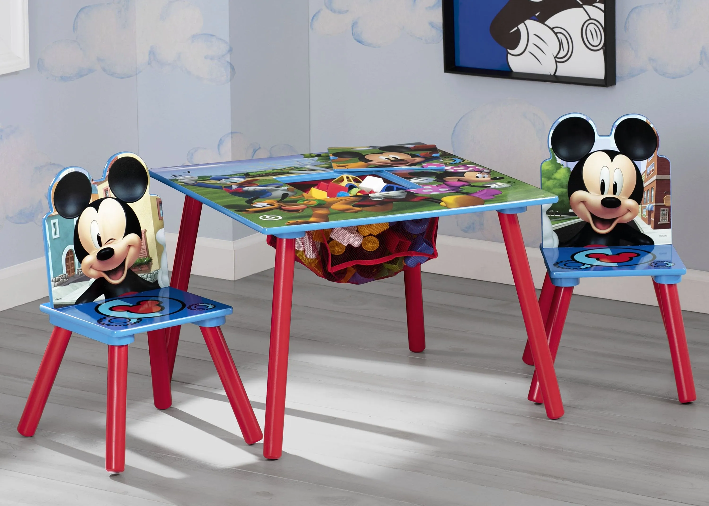 Mickey Mouse Kids Table and Chair Set with Storage