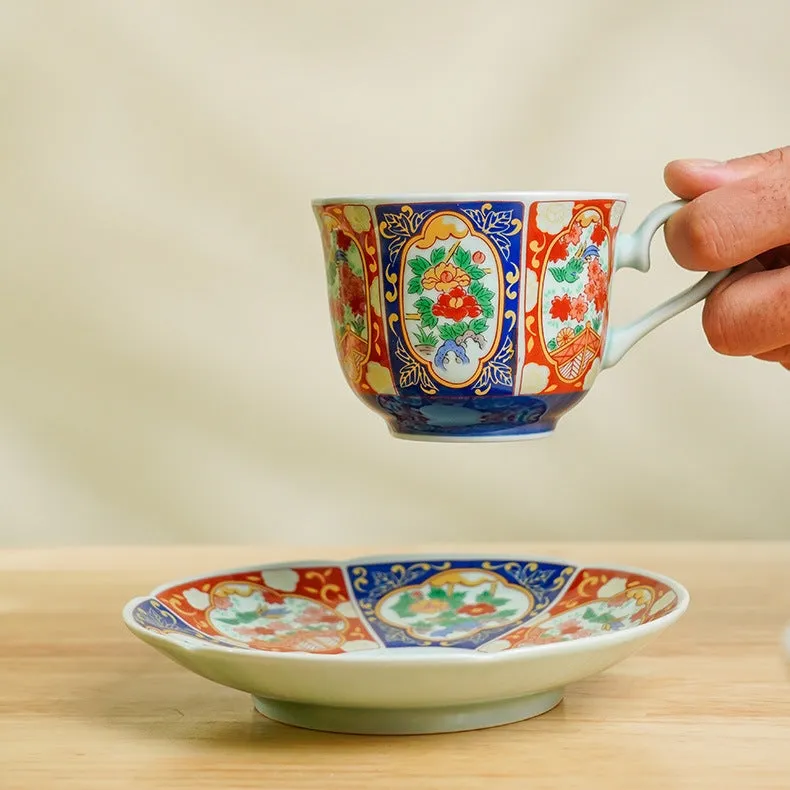 Mino Ware Handcrafted Kachofugetsu Tea Cup Set