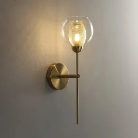 Modern Dual Cup Wall Sconce with Clear Glass and Metallic Finish in Black/Gold