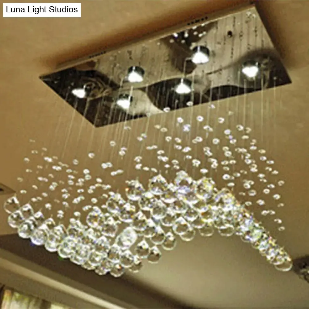 Modern LED Crystal Orb Gold Flush Mount Ceiling Light for Dining Room - 19.5"/23.5" Wide