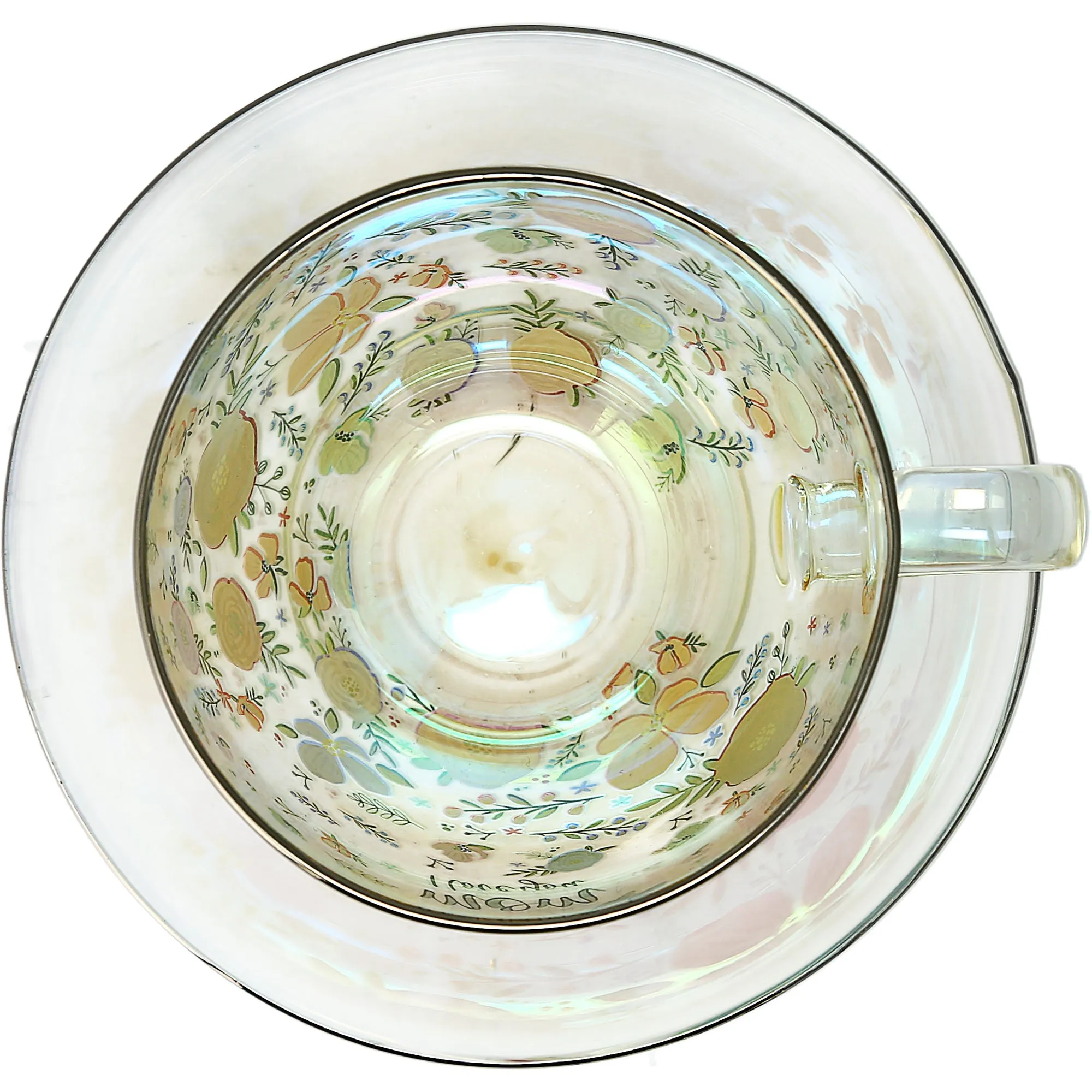 Mom 7 oz Glass Teacup and Saucer