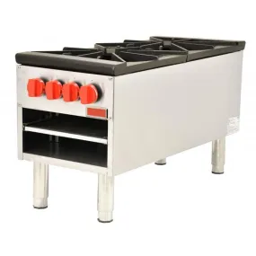 Nella 18" Natural Gas 2-Burner Stock Pot Range - 200,000 BTU - 37529