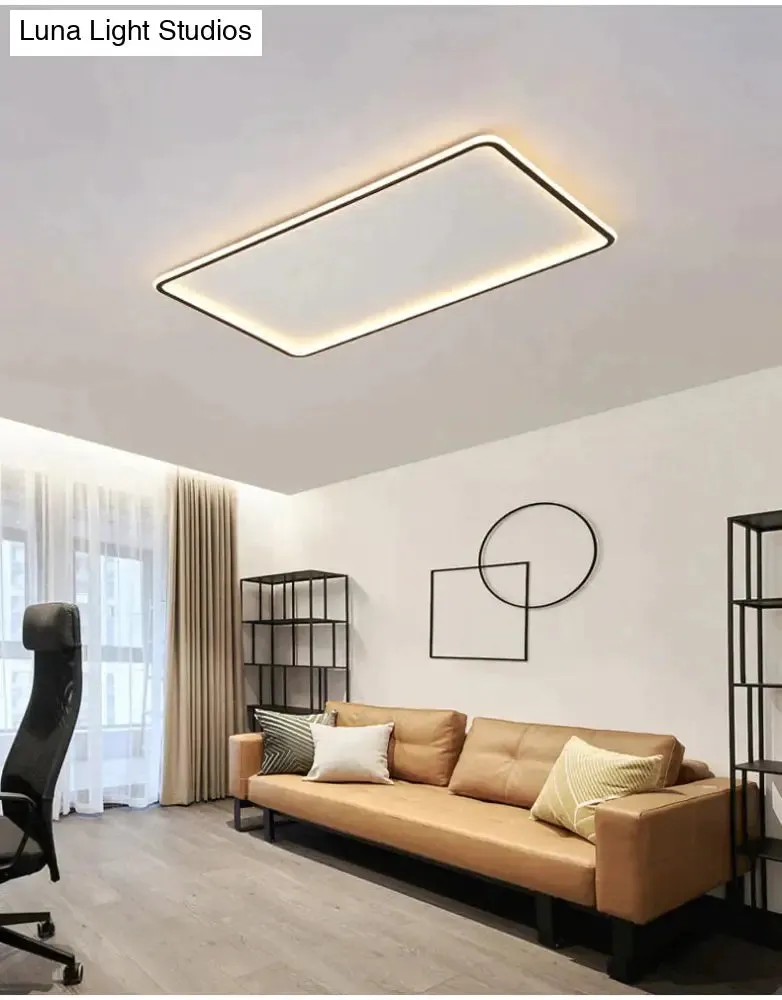 New modern black,white ultra-thin led ceiling light rectangular, round bedroom lamp living room lamp led ceiling lamp