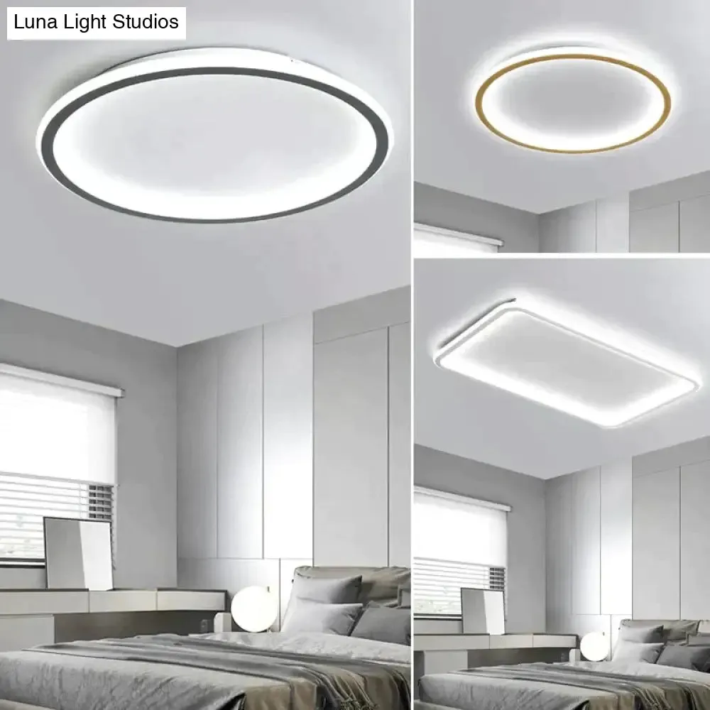 New modern black,white ultra-thin led ceiling light rectangular, round bedroom lamp living room lamp led ceiling lamp