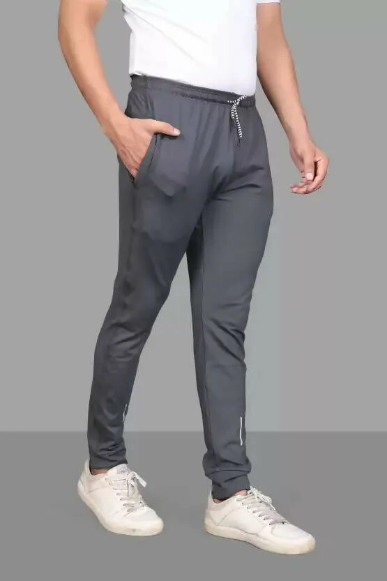 Pack of 2 Men Solid, Pocket Black, Dark Grey Track Pants