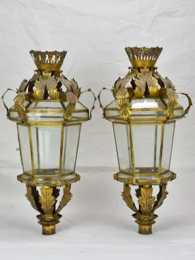 Pair of antique Spanish lanterns 22"