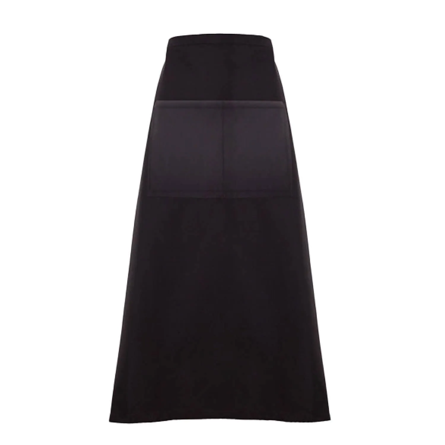 Pegasus Aprons Black Long Bistro Apron with Double Split Pocket