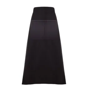 Pegasus Aprons Black Long Bistro Apron with Double Split Pocket