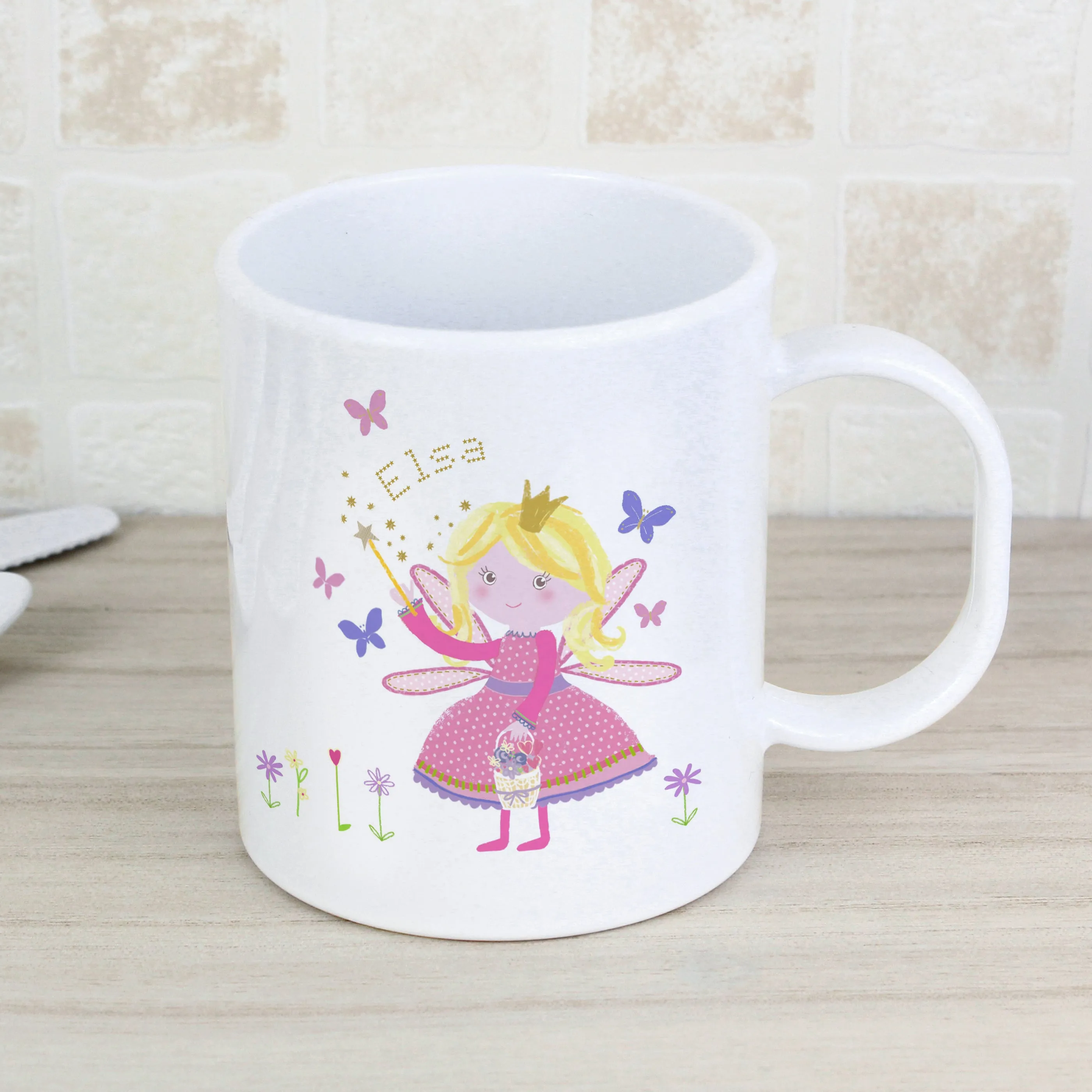 Personalised Garden Fairy Plastic Mug