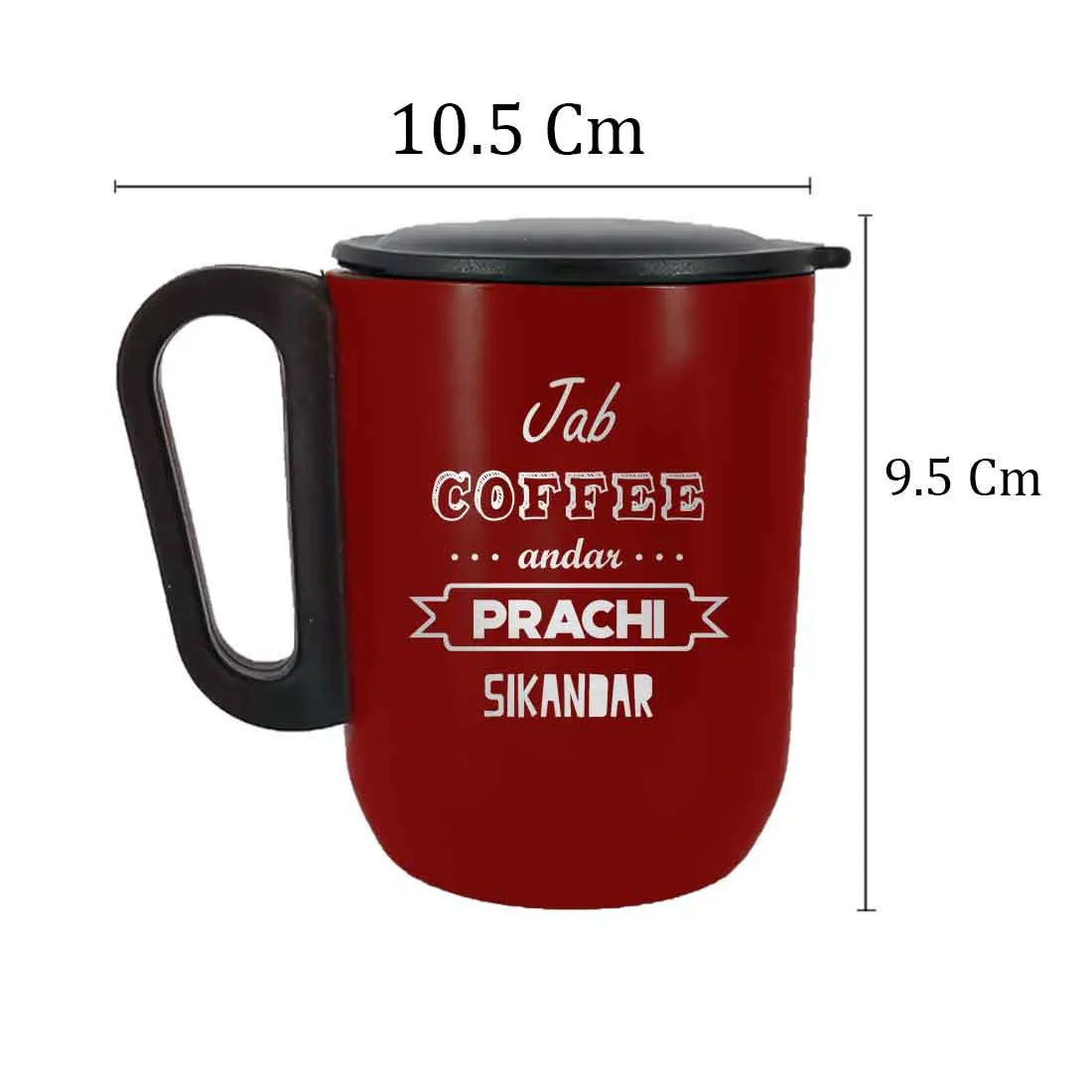 Personalized Coffee Mug with Lid - Insulated Stainless Steel Coffee Cup