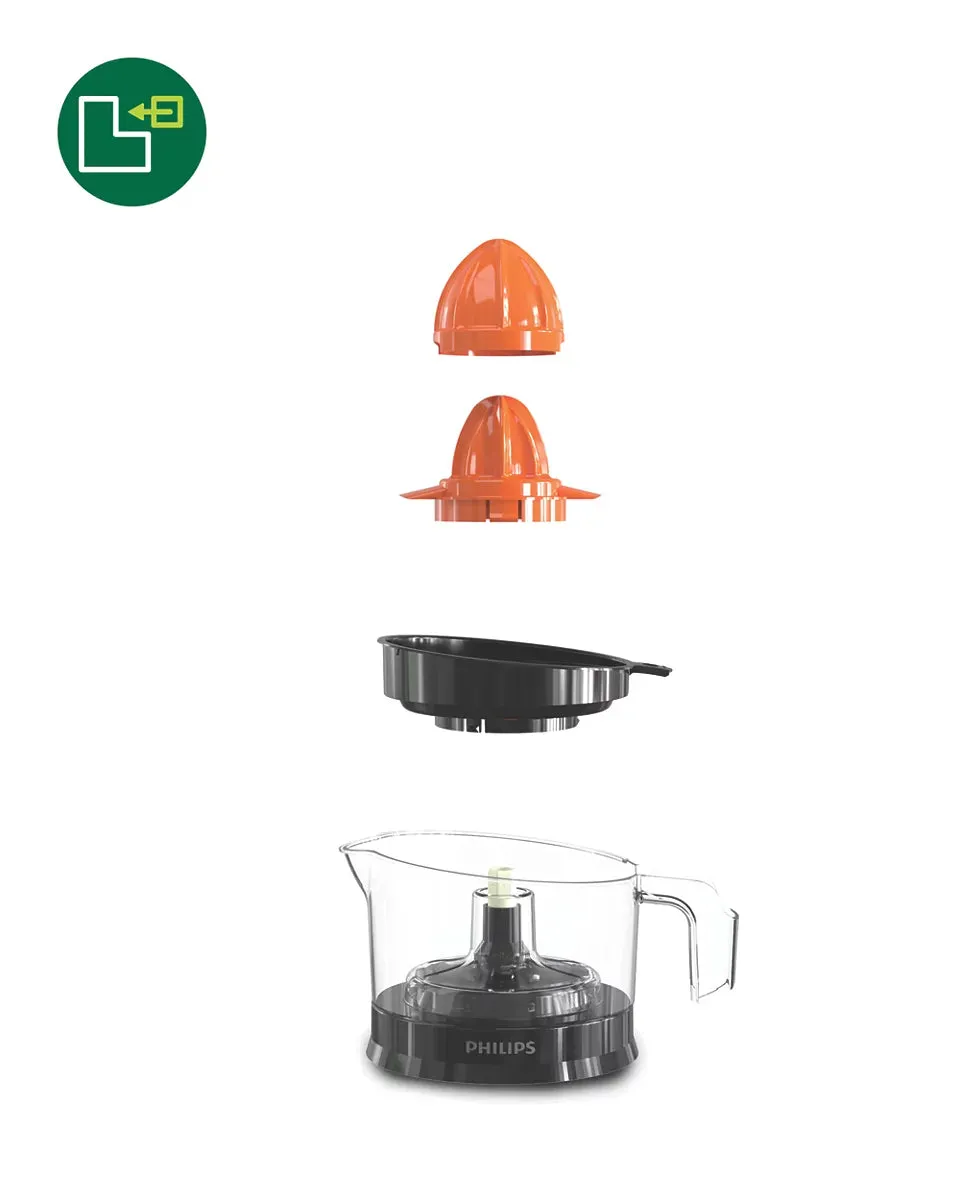 Philips Citrus Press Juicer HR2777/00, 0.5 Litre, 2 Sized Cones for different size fruit