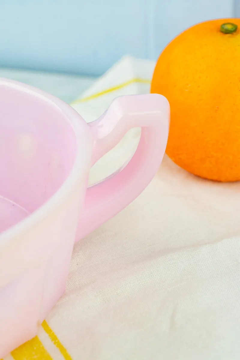 Pink Milk Glass Citrus Juicer