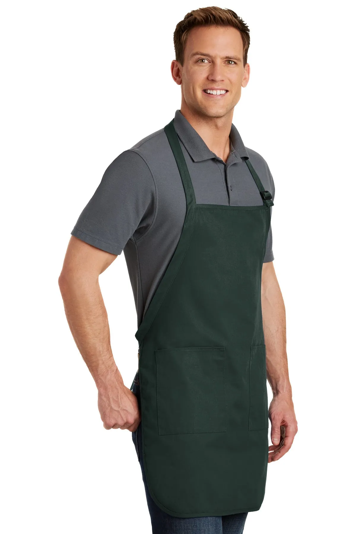 Port Authority Full-Length Custom Aprons with Pockets, Hunter