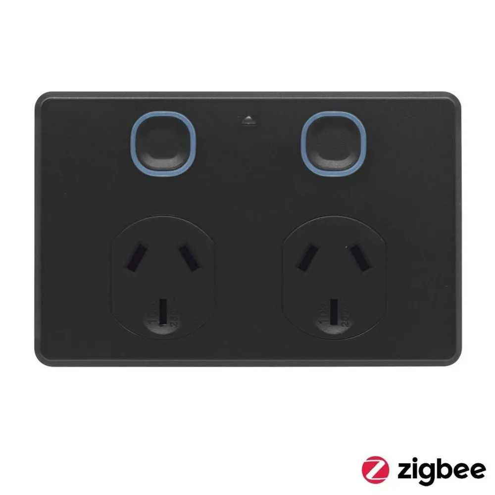 Power Point Switch (Zigbee) Double/Quad in White or Matt Black