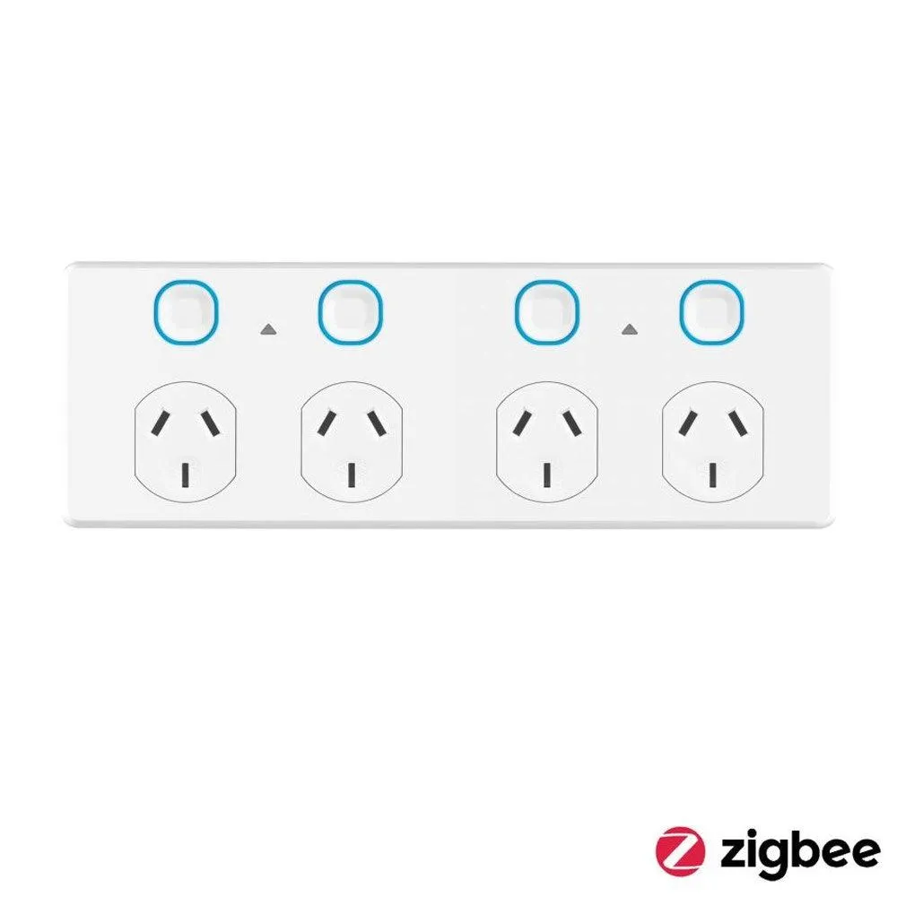 Power Point Switch (Zigbee) Double/Quad in White or Matt Black