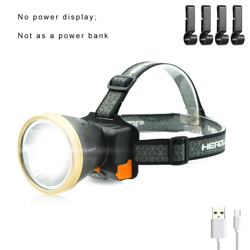 Powerful A Rechargeable LED Head Lamp Induction 18650 Headlamp Waterproof Power Bank Front With USB Charging Camping Bicycle