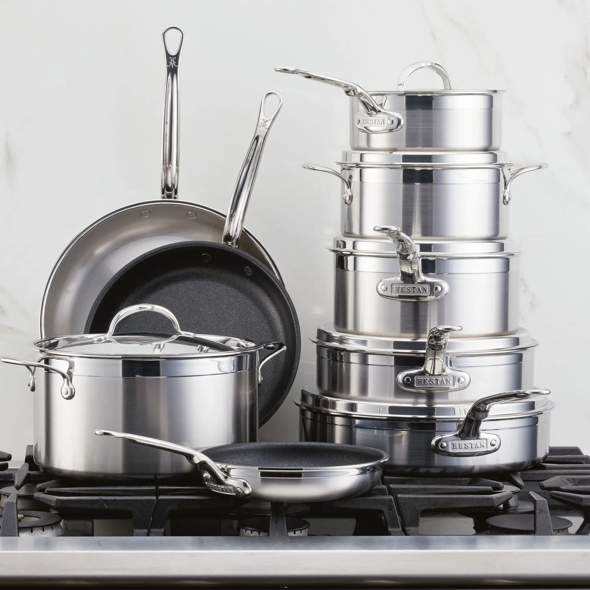 Professional Clad Stainless Steel Epicurean Set, 15-piece