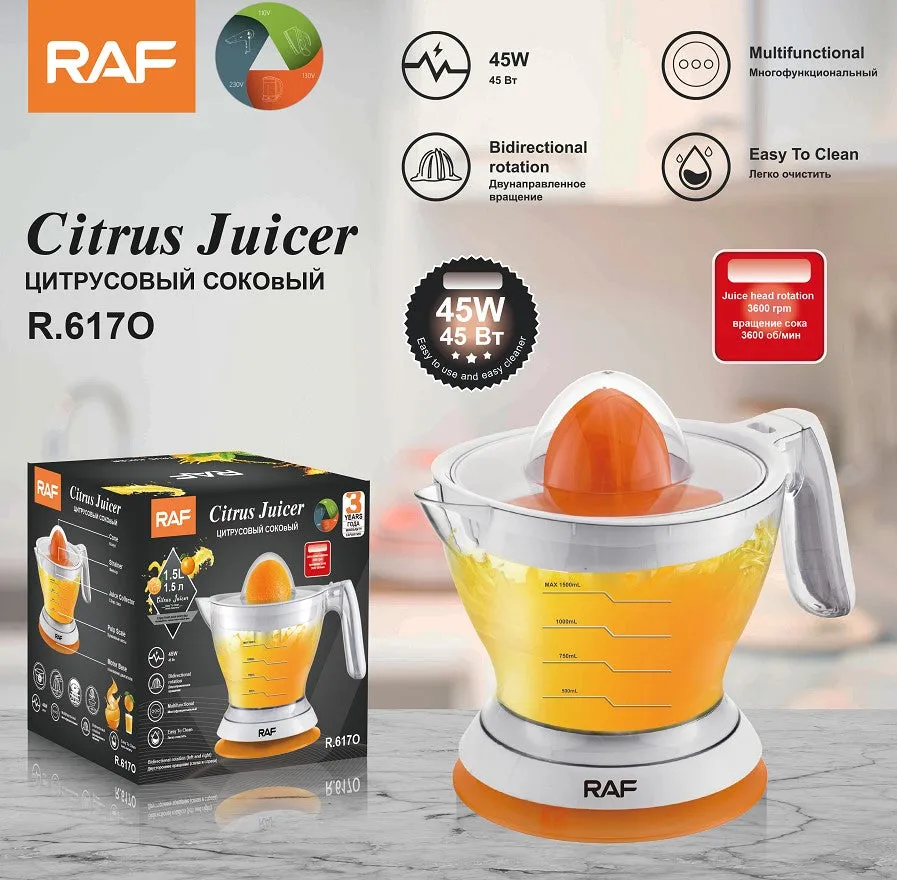 Raf Citrus Juicer, 45 Watts, 1.5 Lit