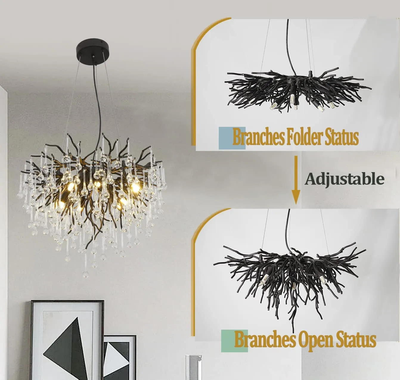 Retro Modern Contemporary Chandelier Art Deco 23''