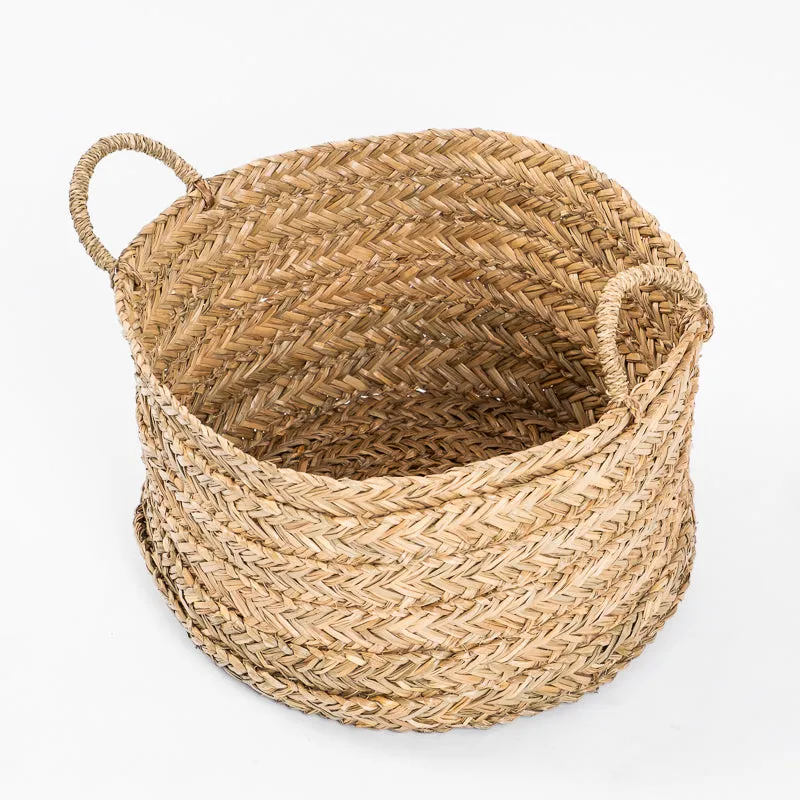 Round Seagrass Basket with Loop Handle