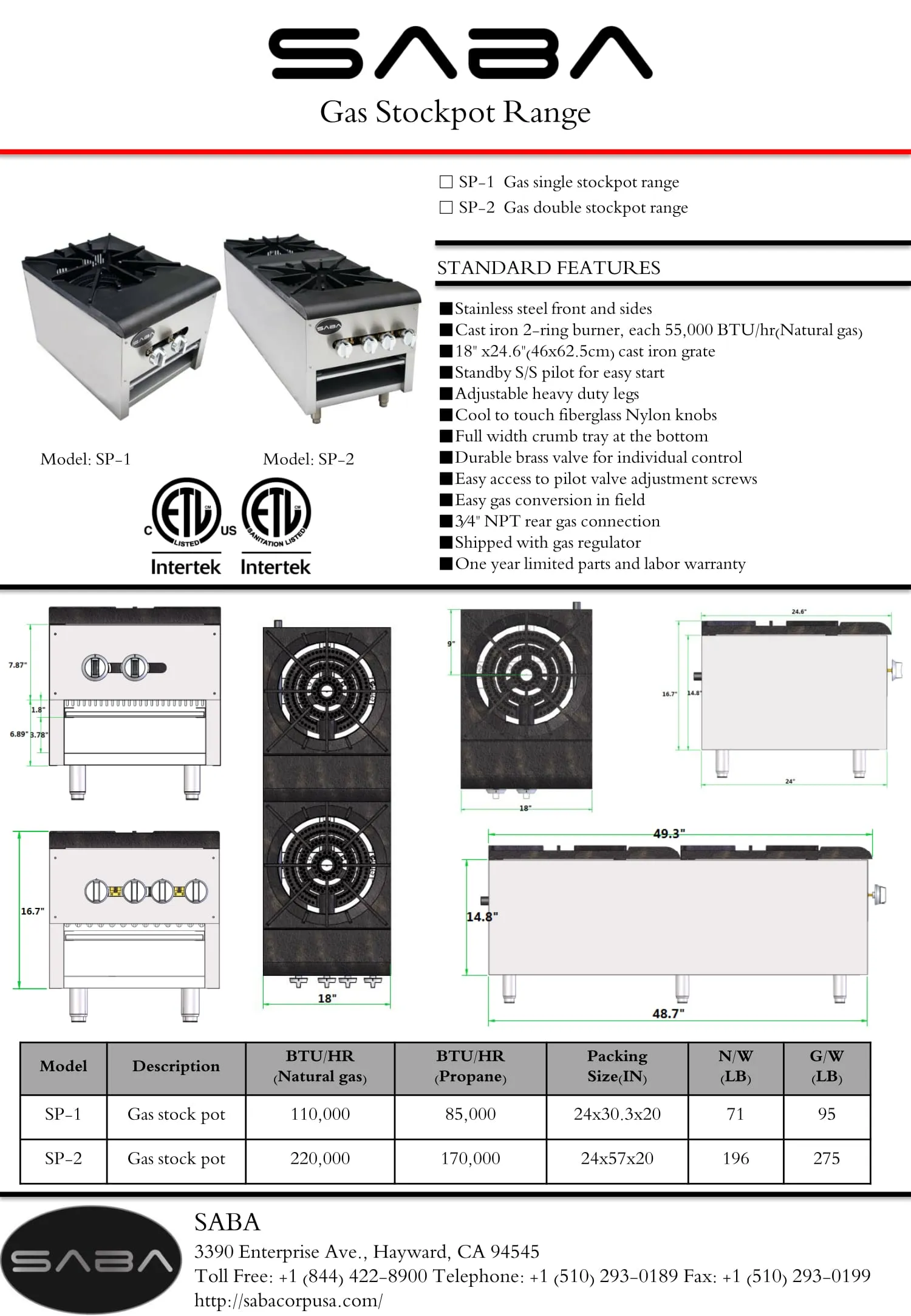 SABA SP-1 - Commercial Stock Pot