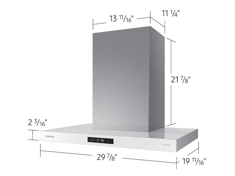 Samsung NK30CB700W12AA 30" Bespoke Smart Wall Mount Hood with LCD Display in Clean White