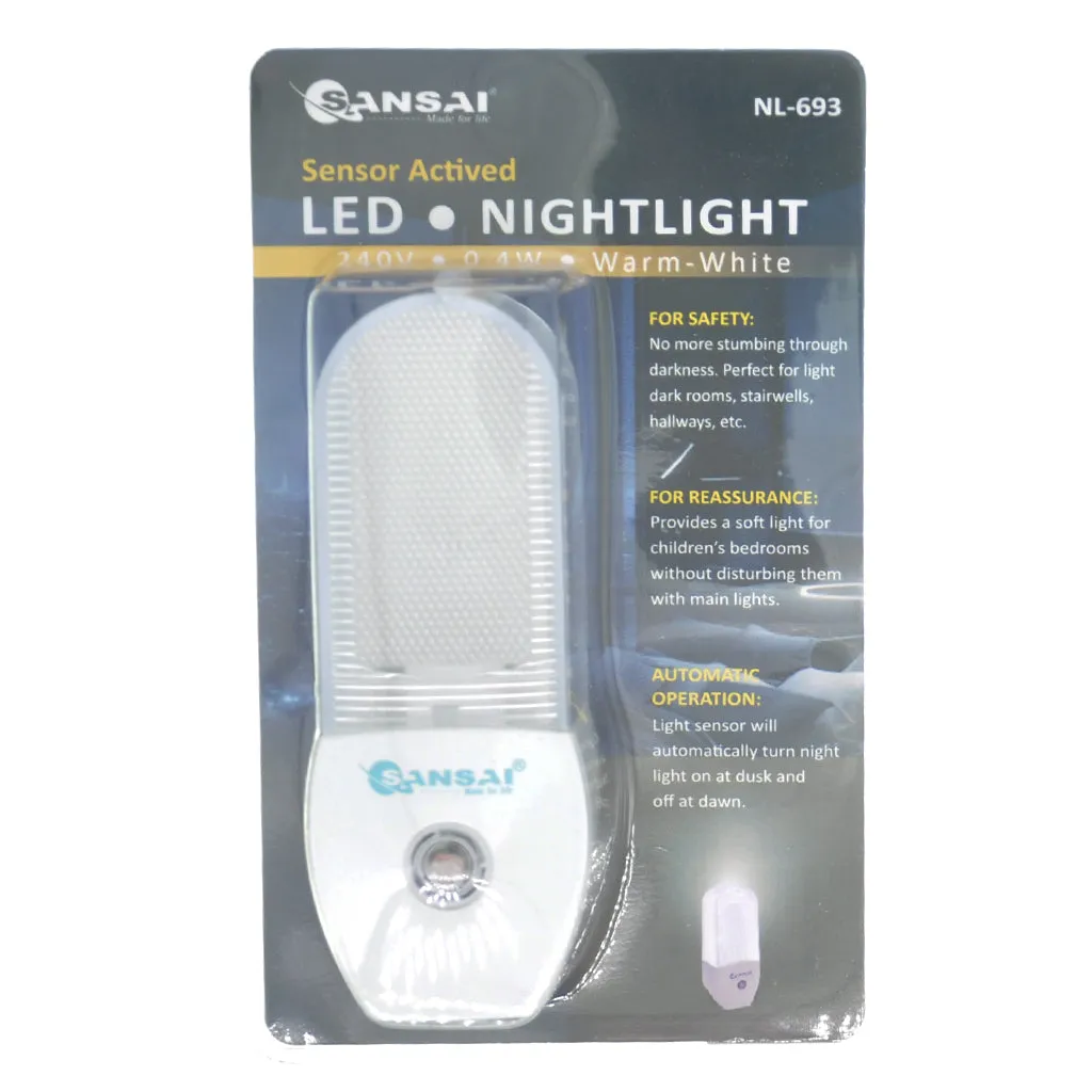 Sansai Auto Sensor LED Night Light Warm White NL-693