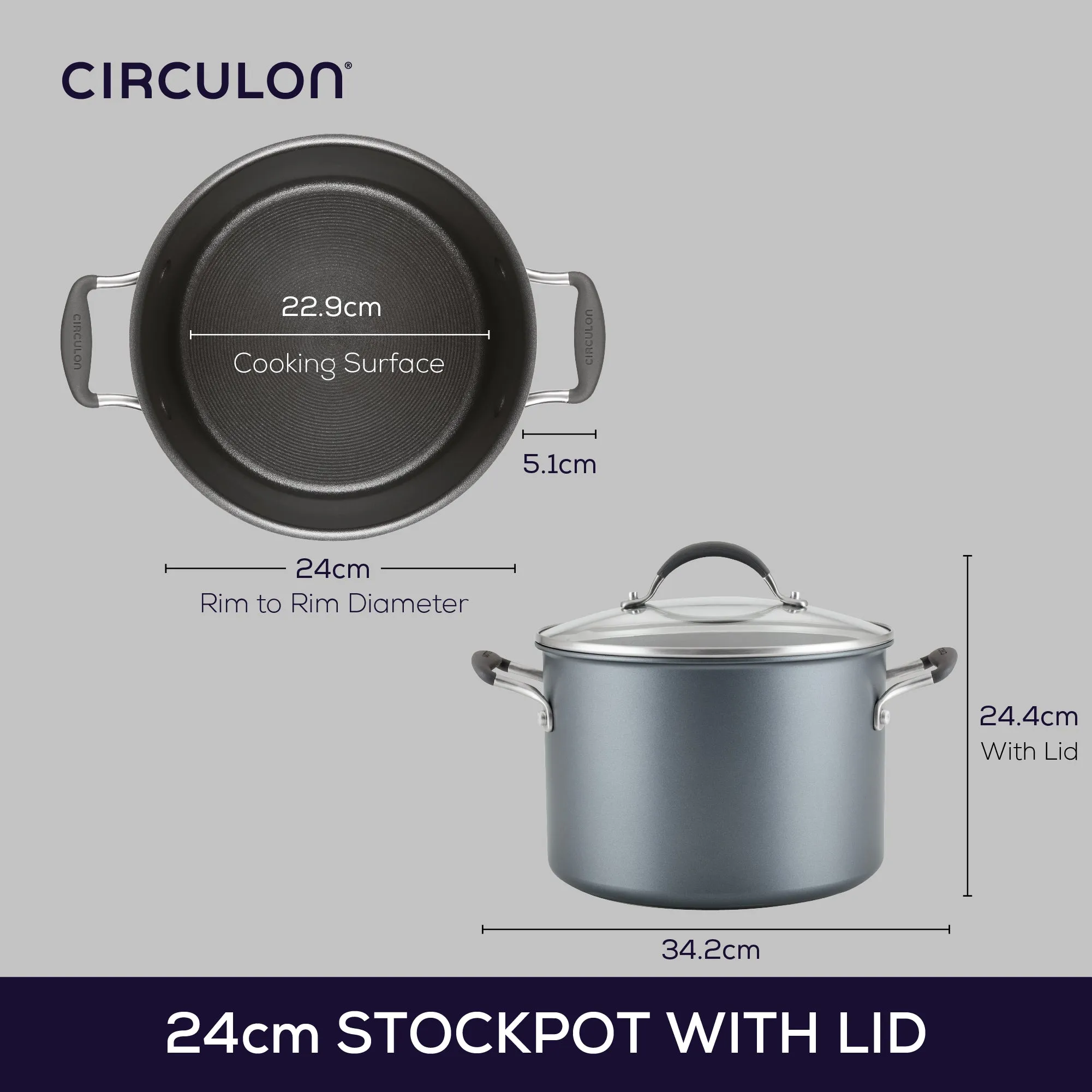 ScratchDefense Extreme Non-Stick Stockpot & Lid - 7.6L