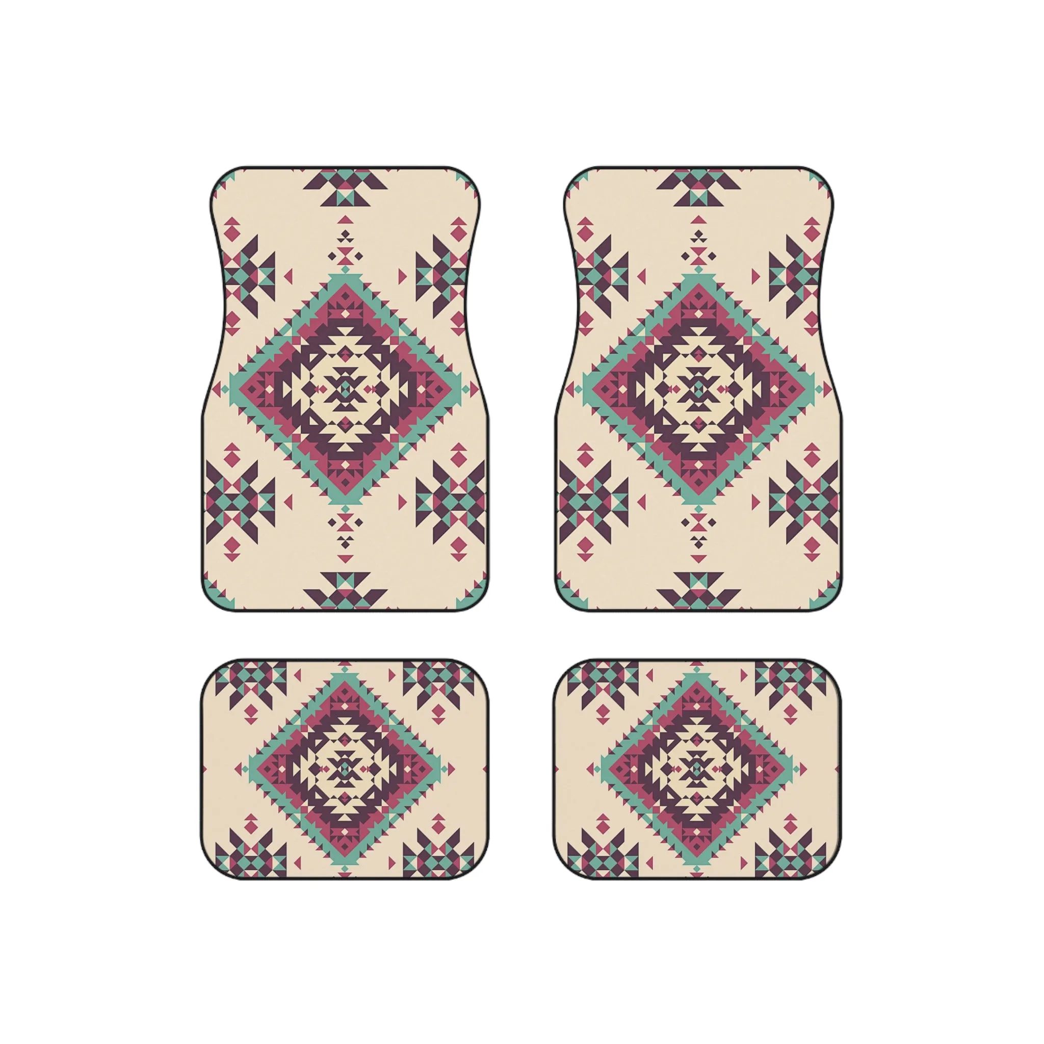 Set of 4 Car Mats for Car SUV, 4 Pieces Southwestern Car Mats