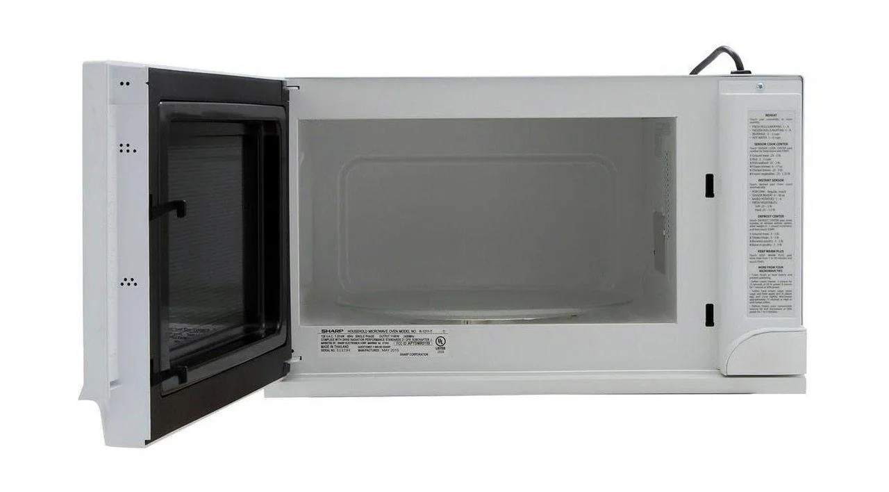 Sharp R1211TY 1.5 cu. ft. 1100W White Sharp Over-the-Counter Carousel Microwave Oven