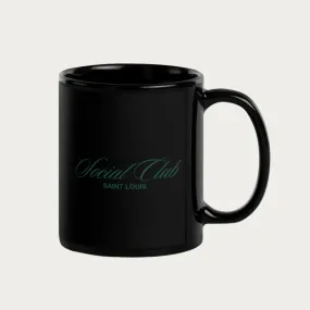 Social Club Black Glossy Mug