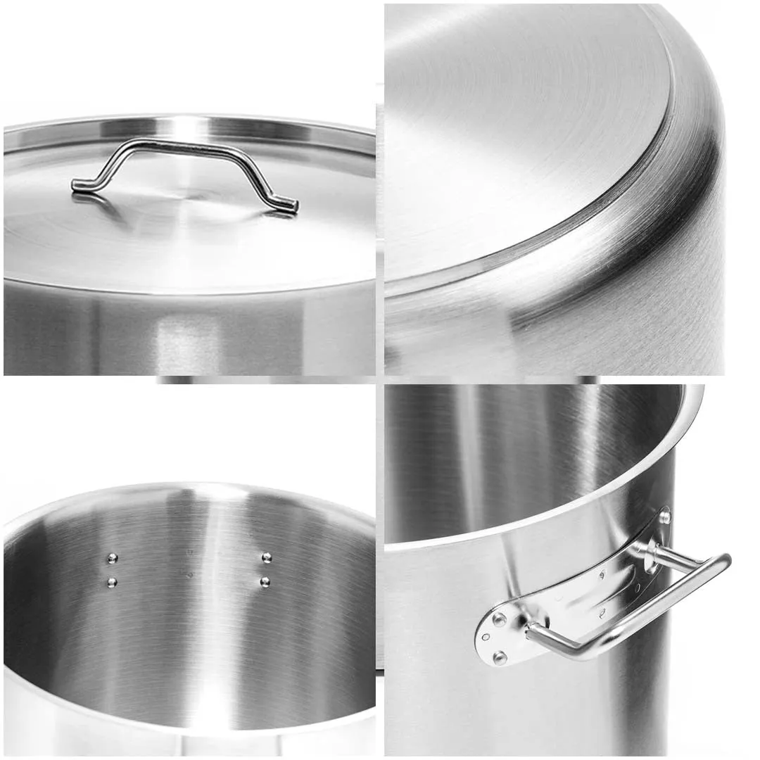 SOGA Stock Pot 25L Top Grade Thick Stainless Steel Stockpot 18/10