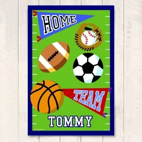 Sports Icons Personalized Kids Wall Art Print 12" x 18" - Custom Made in USA