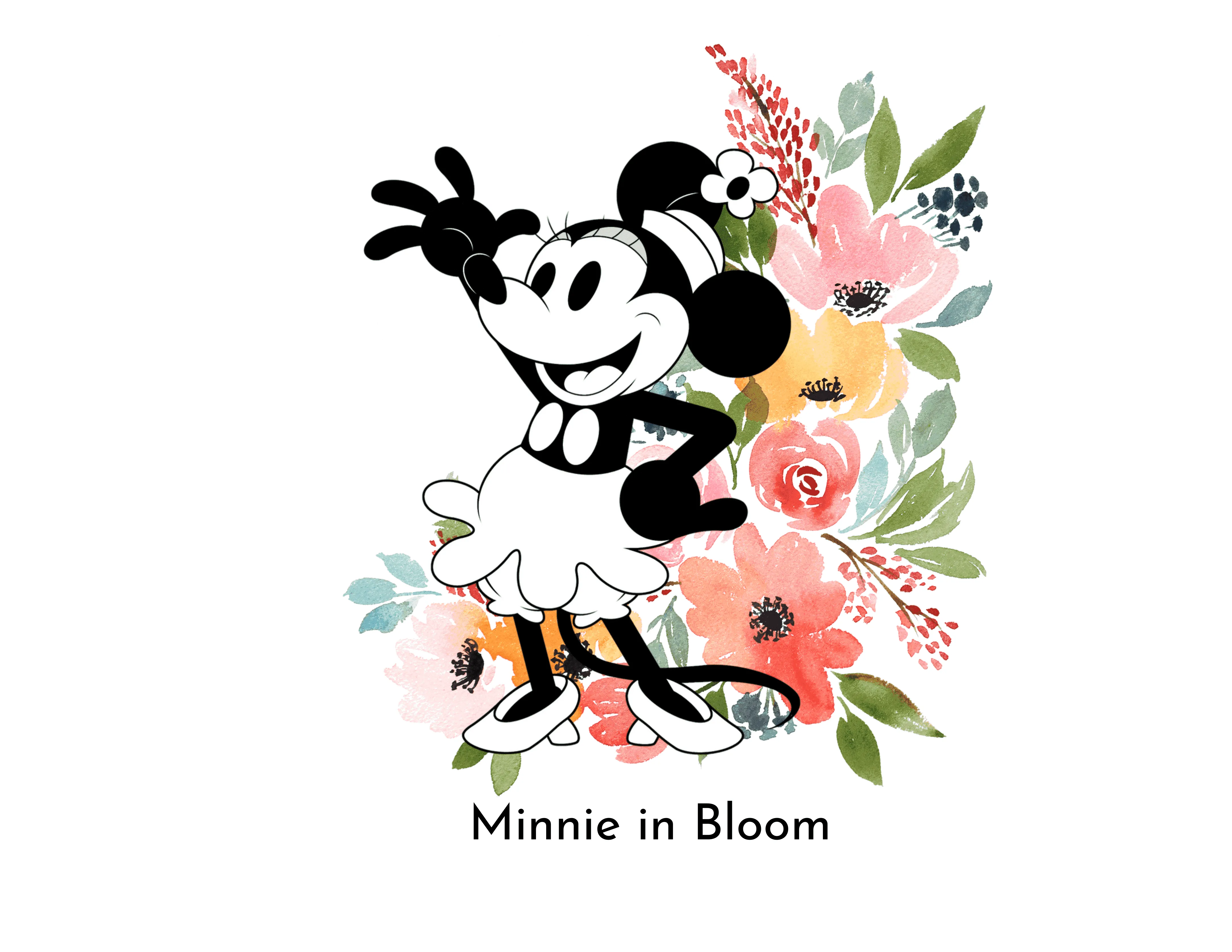 Steamboat Willie - Bloom - Wide Mouth Plastic Water Bottle