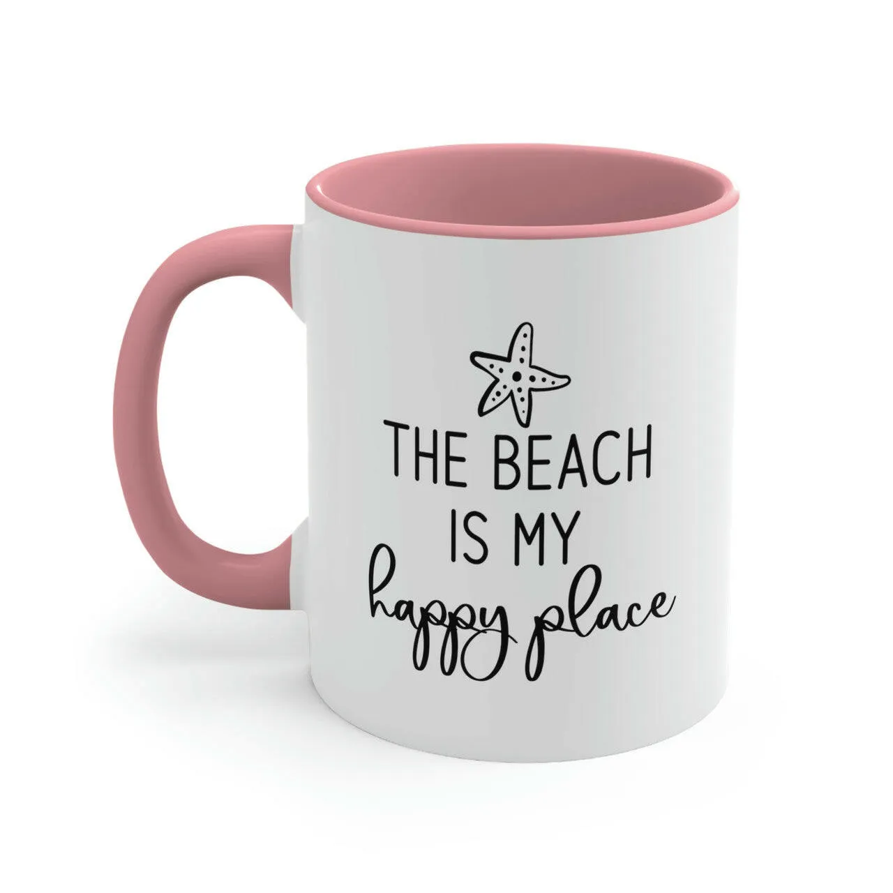 The Beach Is My Happy Place Ceramic Coffee Mug, 5 Colors