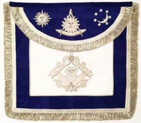 “The Man Who Would Be Master” Past Master Masonic Apron, Silver