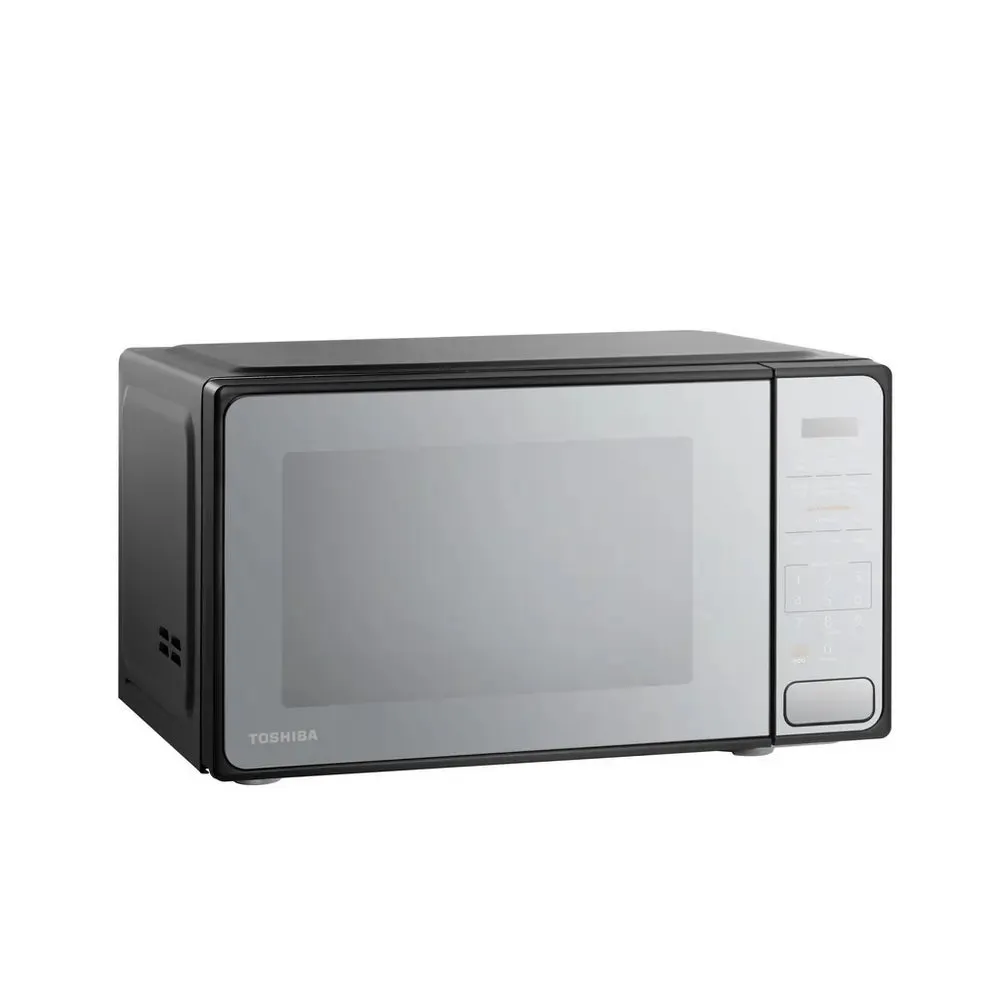 Toshiba MM2EM20PF 800W 20 Litre Solo Microwave Oven, Mirror Finish Black