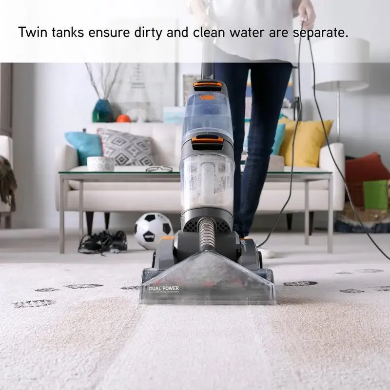 Vax W86DPB Dual Power Carpet Washer With Twin Tanks, Grey and Orange