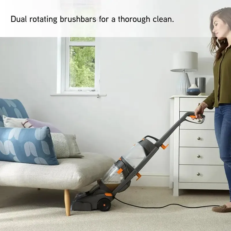 Vax W86DPB Dual Power Carpet Washer With Twin Tanks, Grey and Orange