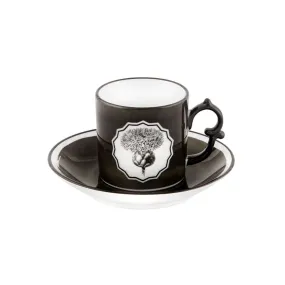 Vista Alegre Herbariae coffee cup and saucer black