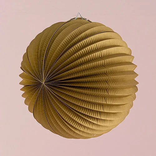 WATERMELON ROUND PAPER LANTERN IN GOLD